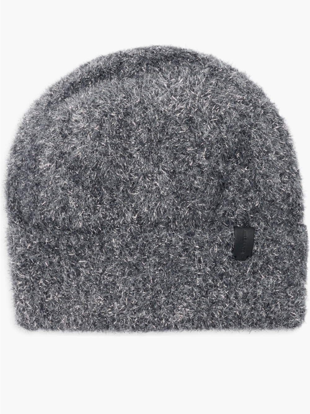 AllSaints Metallic Eyelash Knit Beanie in Collegiate Blue NWT
